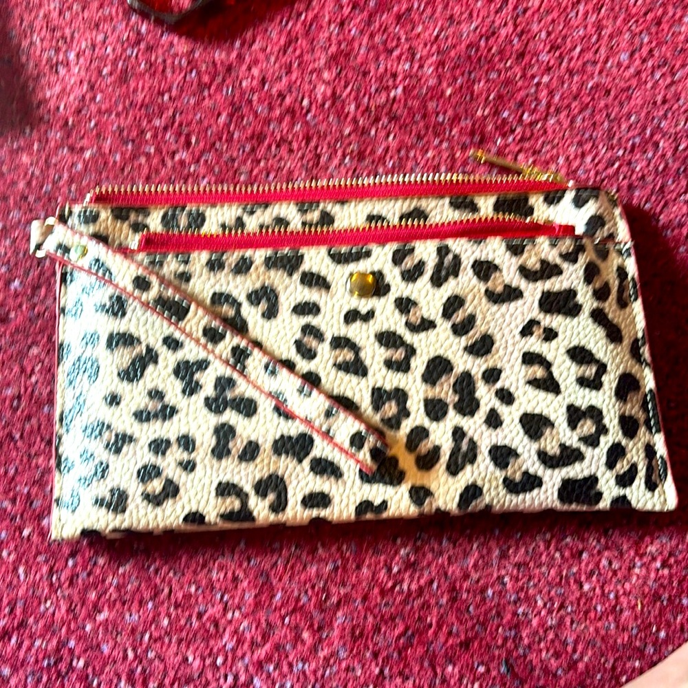 Brand new, but no tags. leopard wristlet
